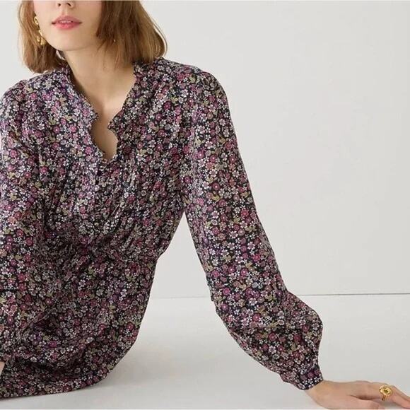 J.CREW -NWT- Button-Up Mini Dress Ditsy Floral Sunny Meadows | Small - Picture 9 of 15